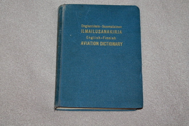 Ilmailusanakirja Englanti - Suomi  1949