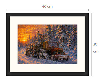 Uusi Metsäkone traktori art print 30 cm x 40 cm
