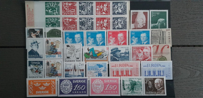 RUOTSI 1980-luku postimerkkejä ** 37 kpl