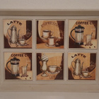 Puinen tarjotin kahvikuvilla espresso latte cappuccino - pikkukuva 1