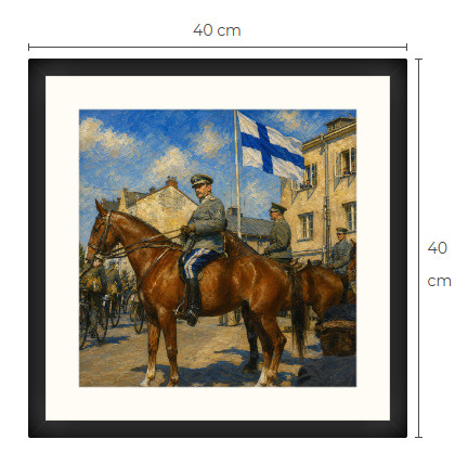Uusi Mannerheim art print kehystetty 40 cm x 40 cm