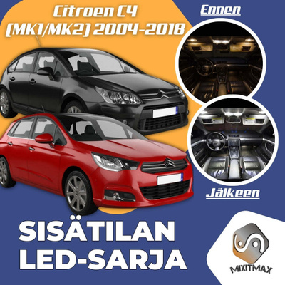 Citroen C4 Sisätilan LED-sarja 12-osainen