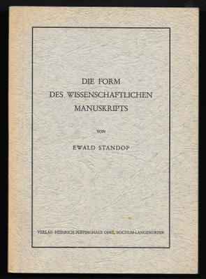 Standop, Ewald : Die Form des wissenschaftliches Manuskr...