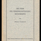 Standop, Ewald : Die Form des wissenschaftliches Manuskr... - pikkukuva 1