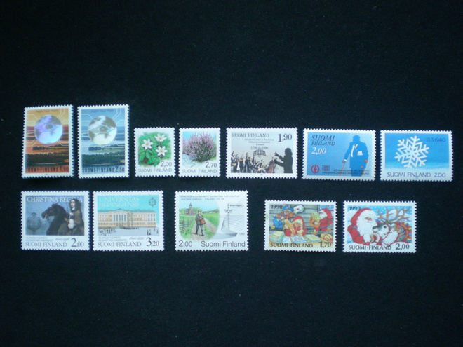 Postituore erä vuoden 1990 postimerkkejä **