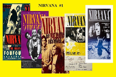 NIRVANA --- julistesetti 5kpl --- 21cm x 30cm #1