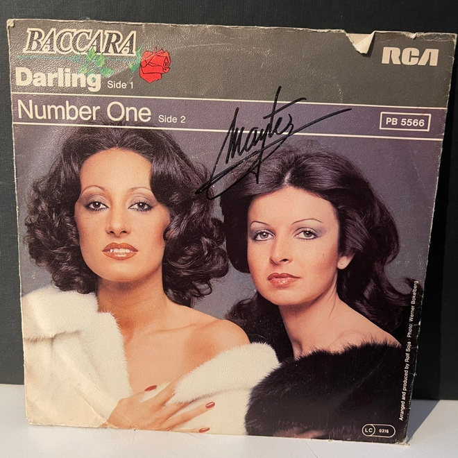 Baccara - Darling / Number One 7" Mayten nimikirjoituksella