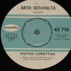 7" ARTO SOTAVALTA & ROGUES Löysin Rantein - single 1967 EX - pikkukuva 2
