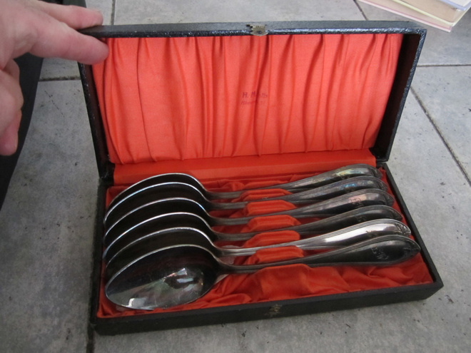 6 LARGEVINTAGE GERMAN "WELLNER PATENT 90 - 45" SILVERPLA