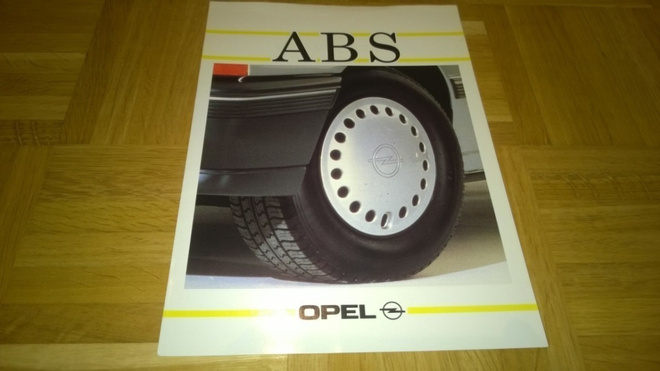 Esite Opel ABS-jarrujärjestelmä, noin 1988