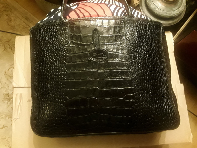 Longchamp Musta nahkainen käsilaukku