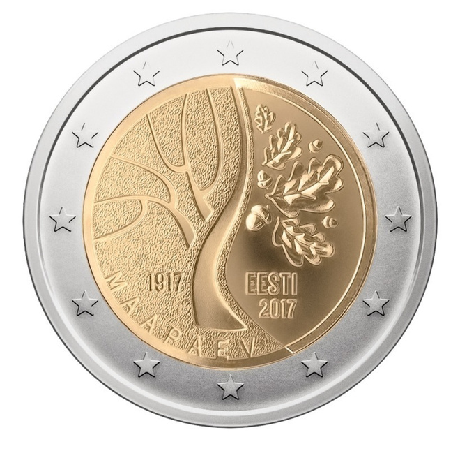 ** VIRO 2€ 2017 Itsenäisyysjulistus 100 v. pillerissä **