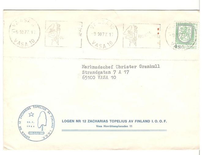 Vaasa,  v. 1977  firmakuori kotiseutukeräilijälle