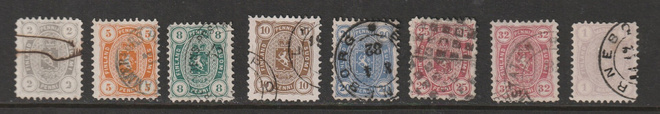 1875 Senaatin painanta, leimattu sarja.