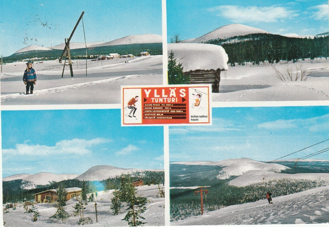 POSTIKORTTI  Suomen LAPPI, YLLÄS, ÄKÄSLOMPOLO, Oheisleima