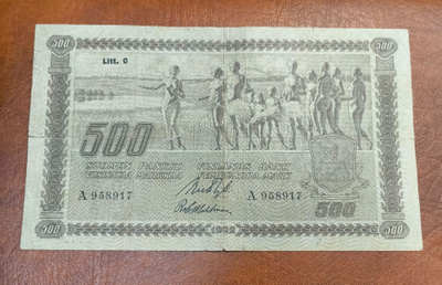 500 markkaa v. 1922 Litt.C, laatta I