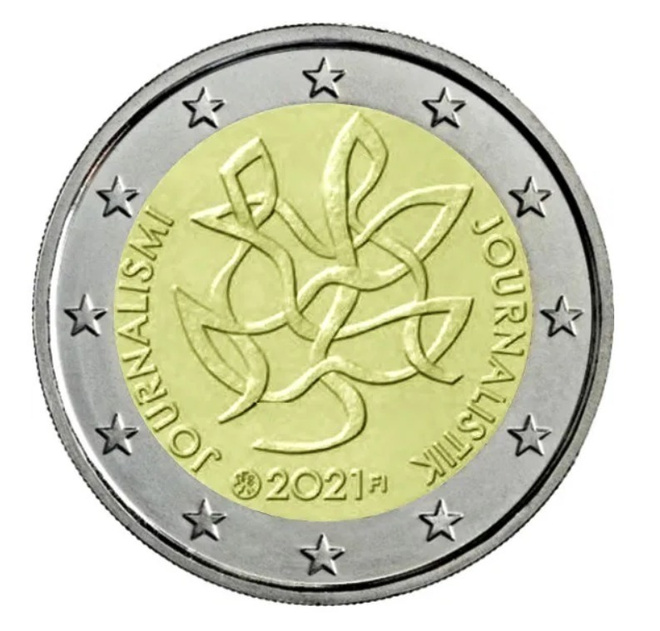 ** SUOMI 2€ 2021 Journalismi UNC pillerissä **