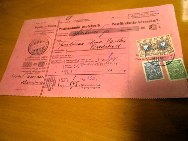 1913 Hamina osoitekortti Reitkalliin