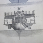 VANHA Piirrustus Sotalaiva Laiva M. Belin 1600-1700-l UPEA - pikkukuva 2
