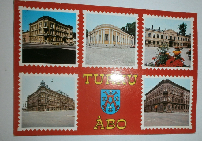 Turku, viisikuvakortti + vaakuna, p. 1979