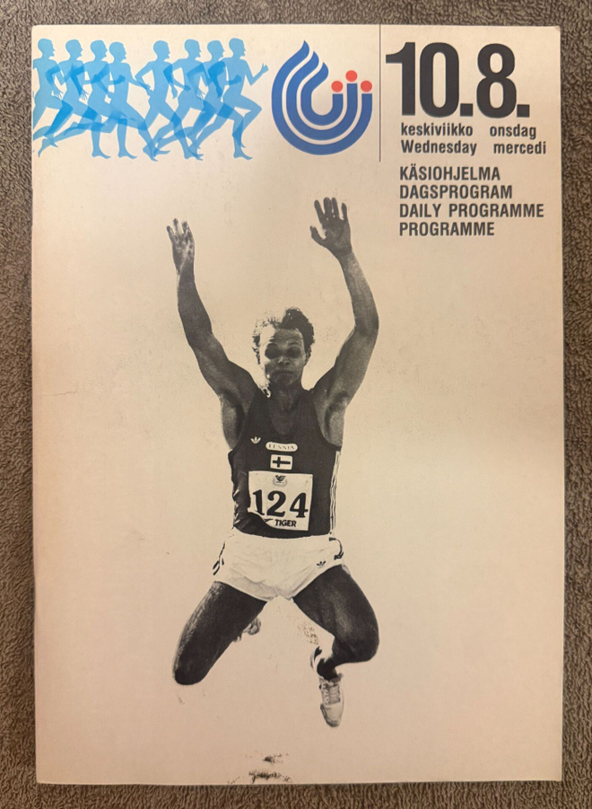 YLEISURHEILUN MM KISAT 1983 HELSINKI KÄSIOHJELMA 10.8.1983