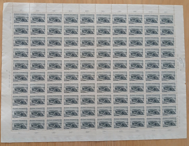 16.10.1946 Yleismerkkiarkki 16 mk harmaa, LAPE .318 **