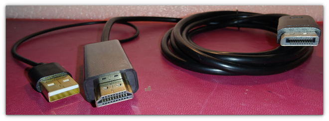 HDMI -> DisplayPort Muunninkaapeli /  1,8m  #31637