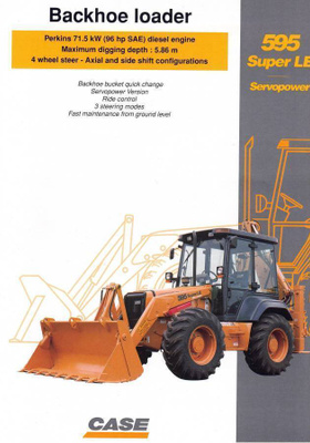 Esite Case 595 kaivurikuormaaja 1997