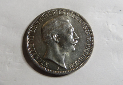 Saksa/ Preussi 3 mark 1912