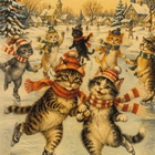 Kissat luistelemassa - pikkukuva 1