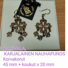 KARJALAINEN NAUHAPUNOS, KÄÄTY & KORVAKORUT  (rannekoru ei ) - pikkukuva 3