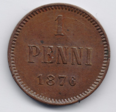 1876 1 penni kl8