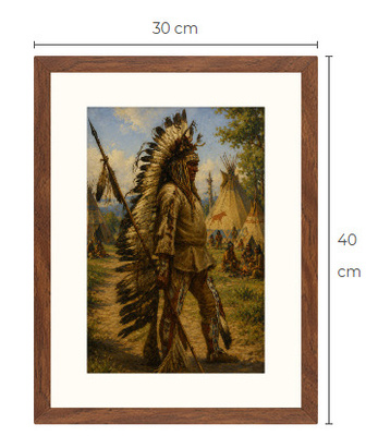 Uusi Intiaani art print kehystetty 30 cm x 40 cm