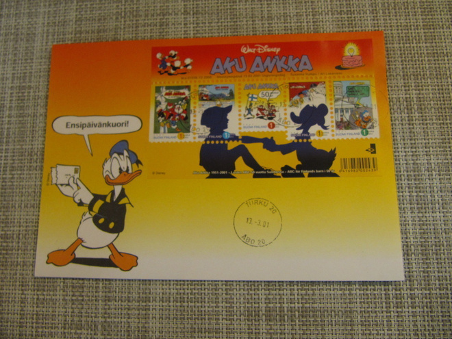 Aku Ankka pienoisarkki BL 26 FDC 13.3.2001.