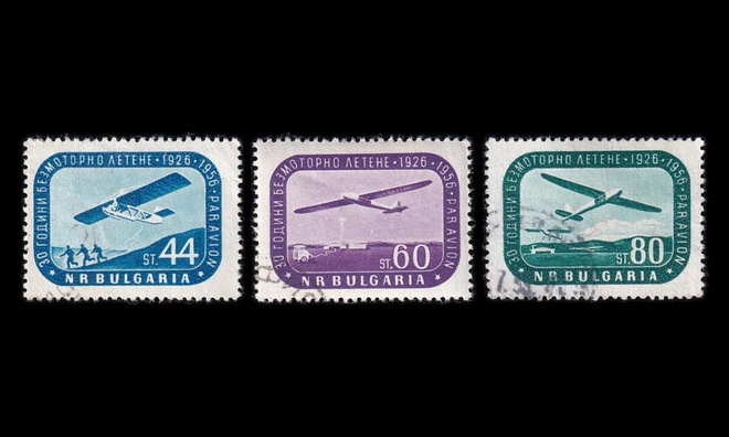 Bulgaria 1002-4 o Purjelentokoneet (1956)