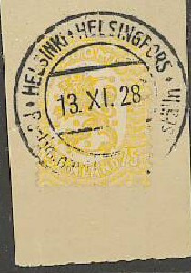 1921   75p keltainen  leima: Postim.näytt. 1928