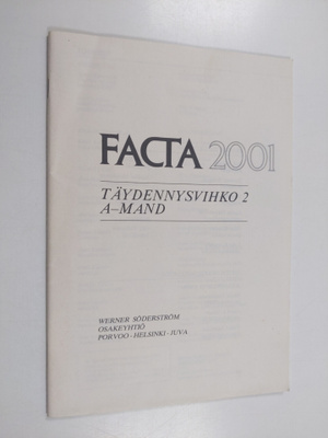 Facta 2001, Täydennysvihko 2 - A-Mand