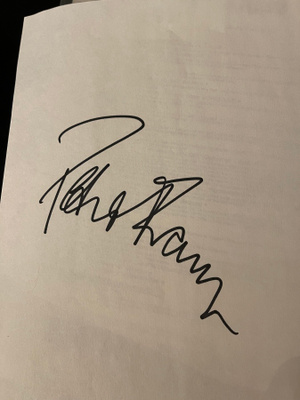 Peter Frampton nimikirjoitus paperilla