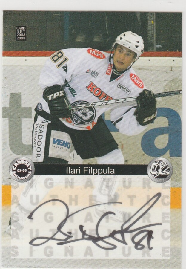 2008/09 Cardset Signature Ilari Filppula , TPS