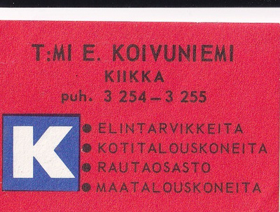 Kiikka, T:mi E. Koivuniemi   b584