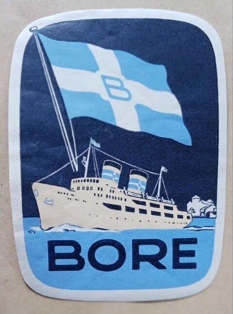 Bore - liimamerkki. laivamerkki, käyttämätön