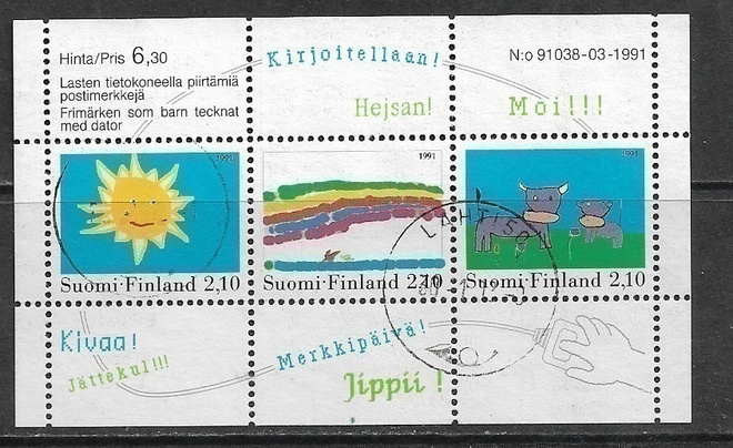 Lasten piirroksia, 1991, Lape Bl7, oikein siisti leimaus