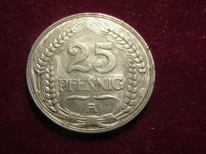 25 pfennig 1910A. Saksan keisarikunta-Deutsches Reich
