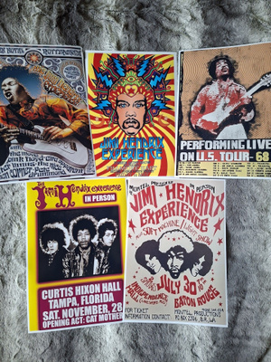 JIMI HENDRIX EXPERIENCE julistesetti 5kpl -- 21cm x 30cm #2