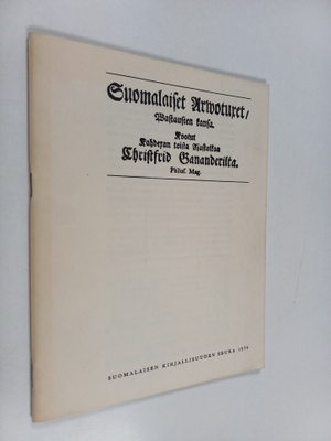 Christfrid Ganander : Suomalaiset arwotukset vastausten k...