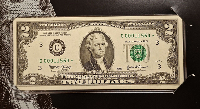 USA TÄHTI 2 $ 2003 Philadelphia nro C 00011564 *. Kunto 9-10