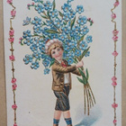Poika tuo jättikimpun lemmikkejä onnitteluina, p. 1906 - pikkukuva 1