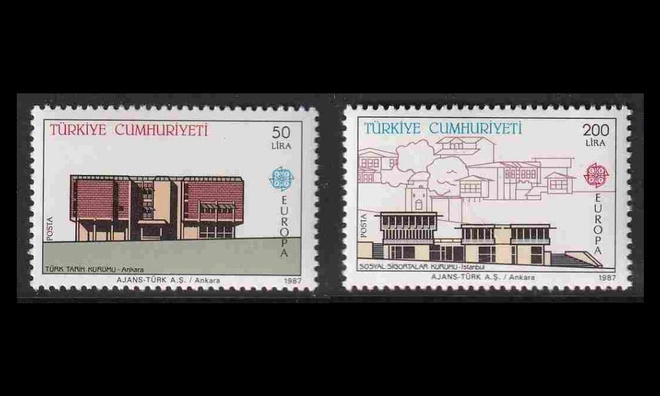 Turkki 2777-8 ** Europa moderni arkkitehtuuri (1987)
