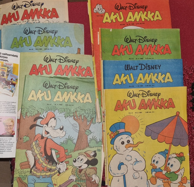 Aku Ankka 9kpl 80-luvun lehtiä