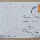 Olavi Salonen: Husaari taluttaa hevostaan p. 1940 + nroleima - pikkukuva 2